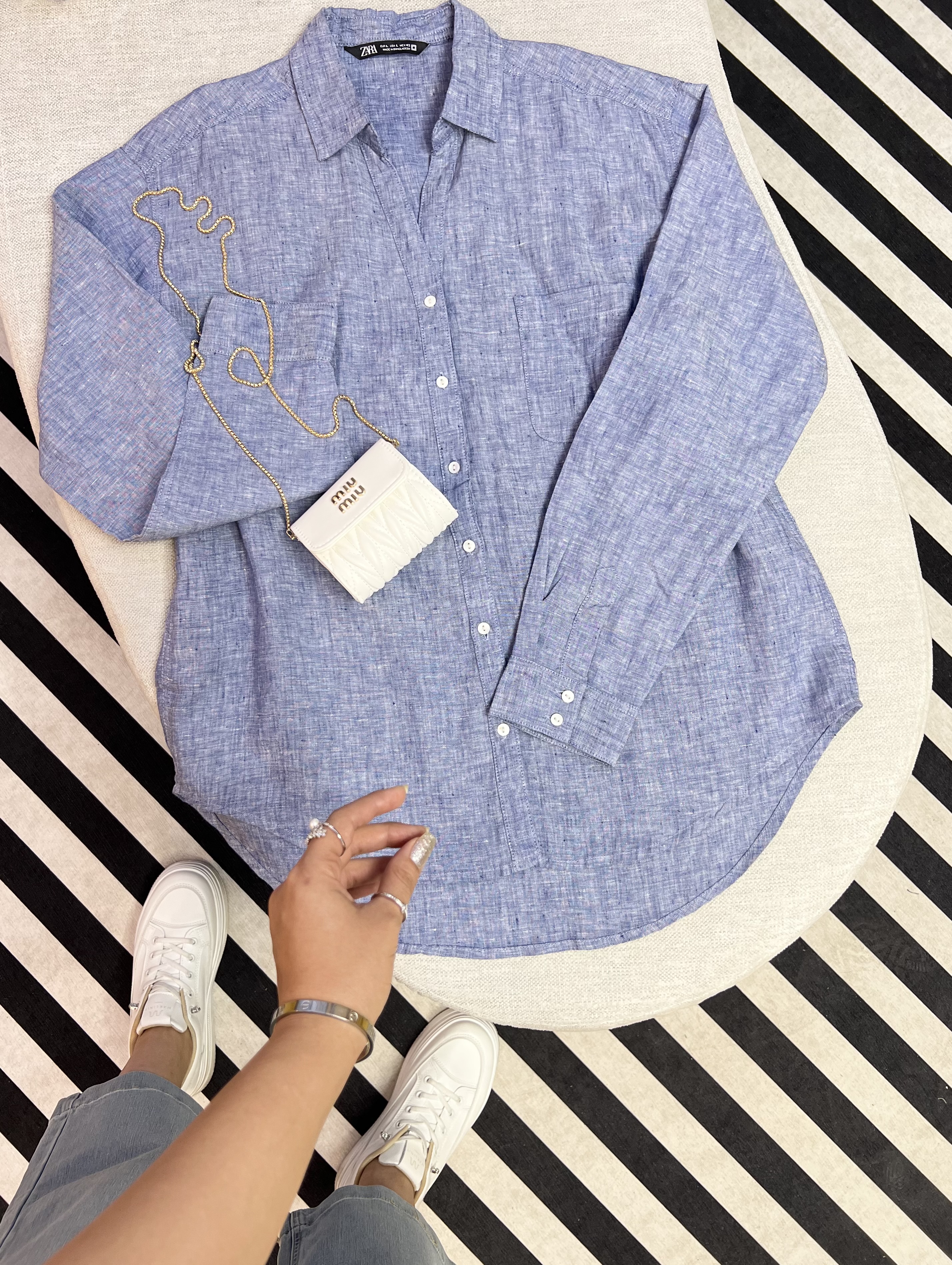 شومیز لینن زنانه برند zara اورجینال وارداتی و تک رنگ سایزبندی از ۳۸ تا ۴۶
