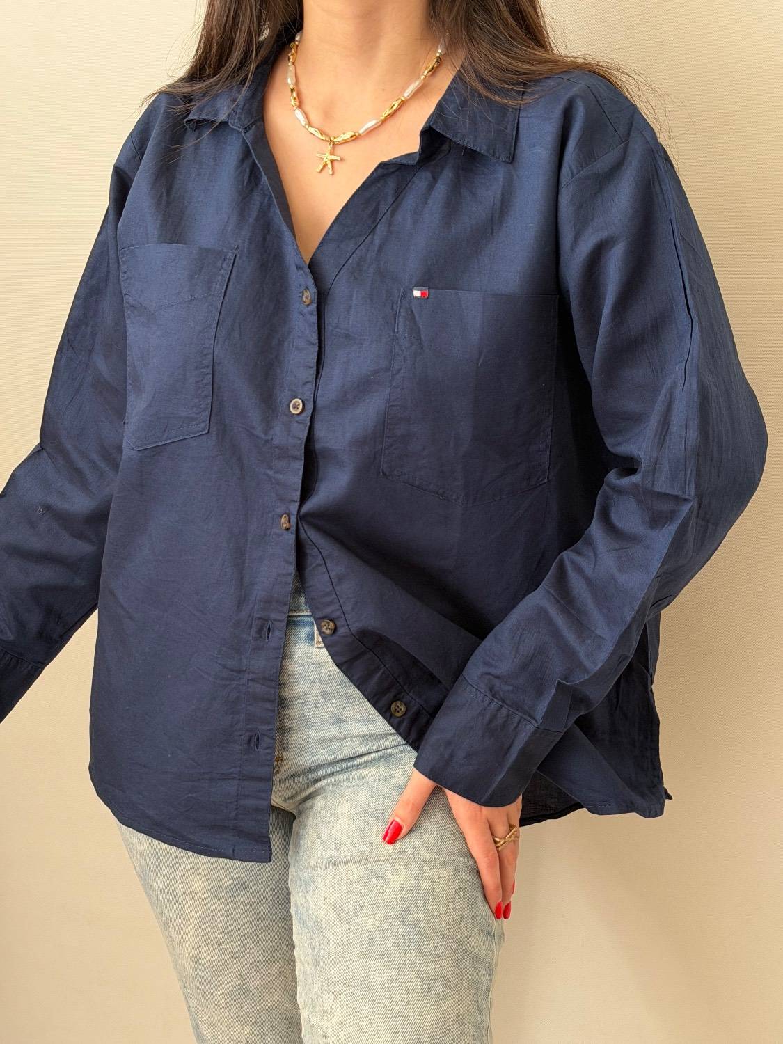 شومیز لینن زنانه تومی هیلفیگر (Tommy Hilfiger) | کیفیت عالی و اصل | رنگبندی